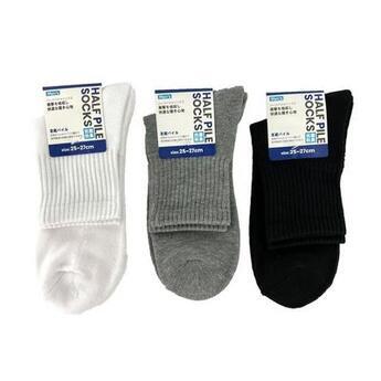 GS235333 紳士 綿混ショートクルーソックス（無地）サムネイル